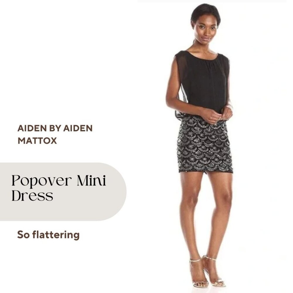 Aiden Black and White Lace Mini Dress